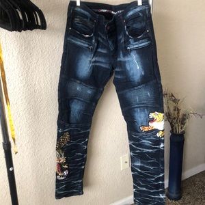 Rockstar Men Exclusive Tiger Fight Jeans EUC